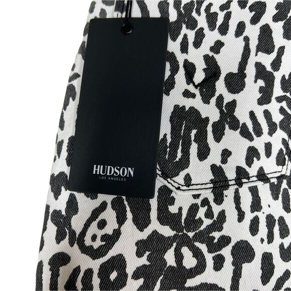 NWT NEW Hudson Jeans The Viper Mini Skirt In Washed Leopard Size 24 - Picture 5 of 9